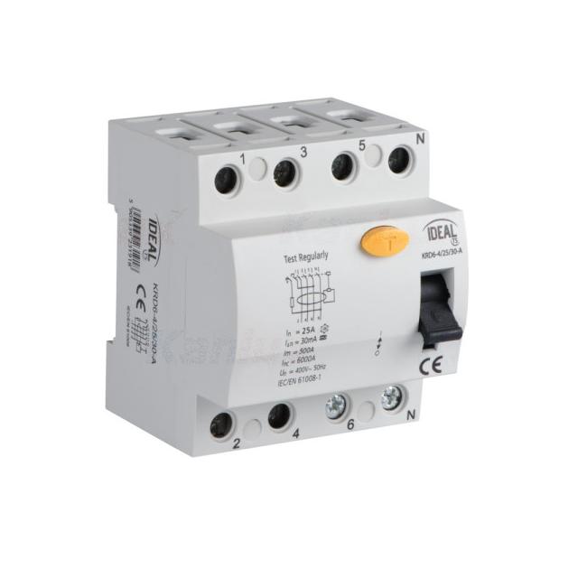 Wyłącznik różnicowo-prądowy KRD6-4/25/30-A