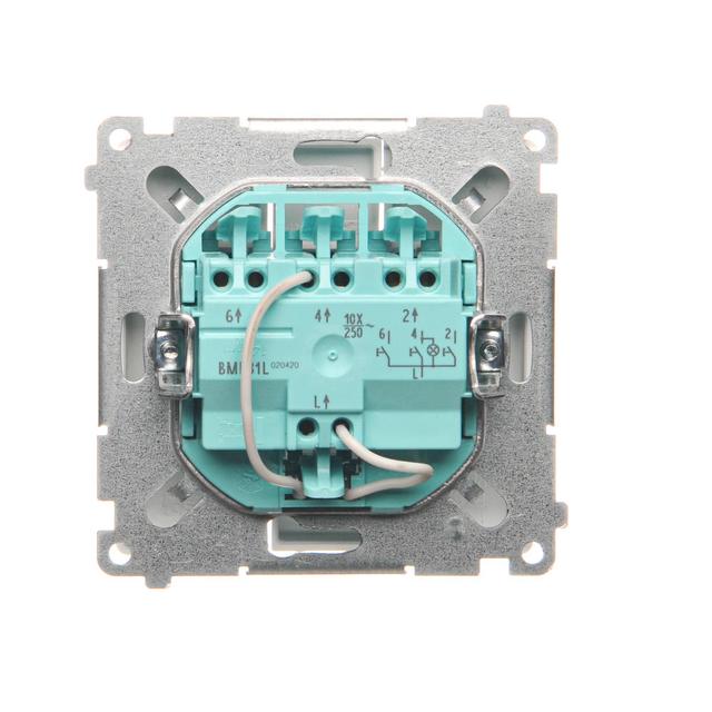 Simon Basic Przycisk potrójny z podświetleniem LED 10A szybkozłączka biały