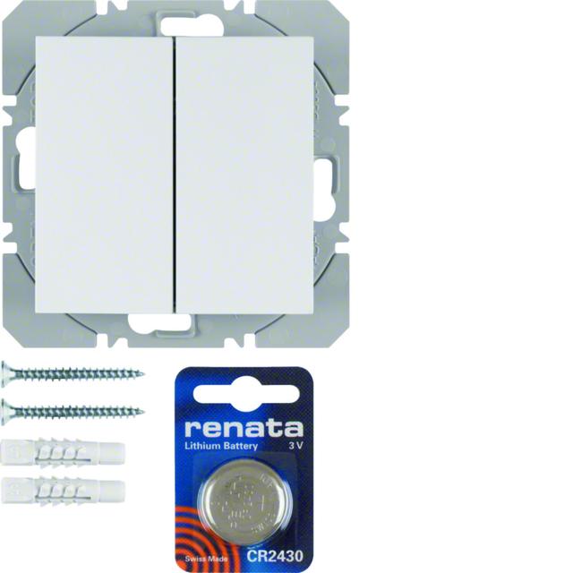 BERKER S.1/B.3/B.7 KNX RF quicklink Przycisk podwójny płaski biały 85656288 HAGER