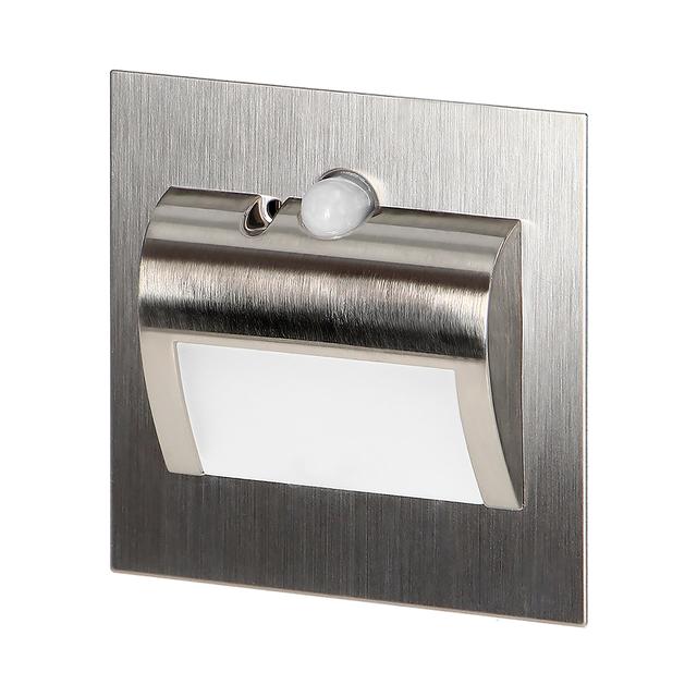 DRACO LED NEW 1,5W oprawa schodowa podtynkowa 12VDC 30lm 4000K satyna czujnik ruchu i zmierzch AD-OS