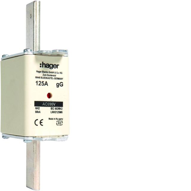 Wkładka bezp. nożowa NH2 wsk.podw. uchwyt nieiz. gG 125A 690VAC LNH2125M6 HAGER