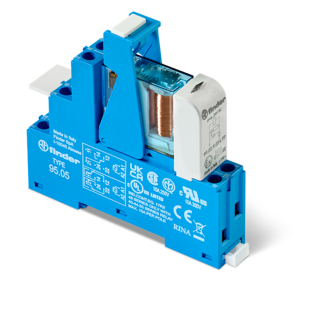 Przekaźnik interfejsowy - moduł sprzęgający serii 48: 2P 8A 48V AC 48.52.8.048.0060SMA /10szt./ FINDER