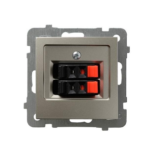 AS Gniazdo głośnikowe podwójne - kolor satyna light