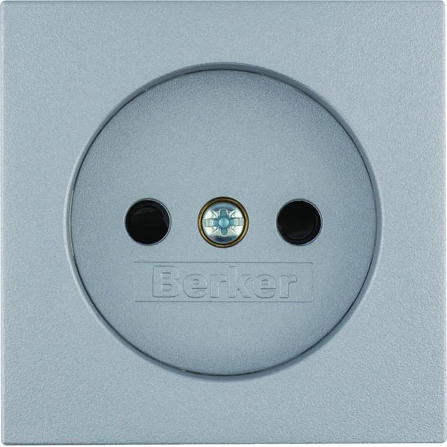 BERKER B.Kwadrat/B.7 Płytka czołowa do gniazda bez uziemienia aluminium 3967331404 HAGER