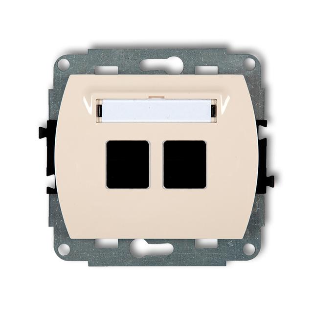 TREND Mechanizm gniazda multimedialnego podwójnego bez modułu (standard Keystone) beżowy