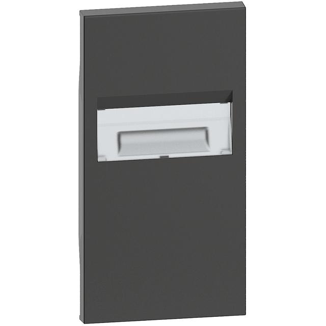 LIVING NOW - PLAKIETKA LAMPKI PRZESZKODOWEJ - 2 MODUŁY - CZERŃ, Bticino