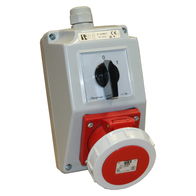 ZESTAW INSTALACYJNY IP67 O-I/32A,3P+N+PE,DŁAW.M25 POKR.CZERWONE