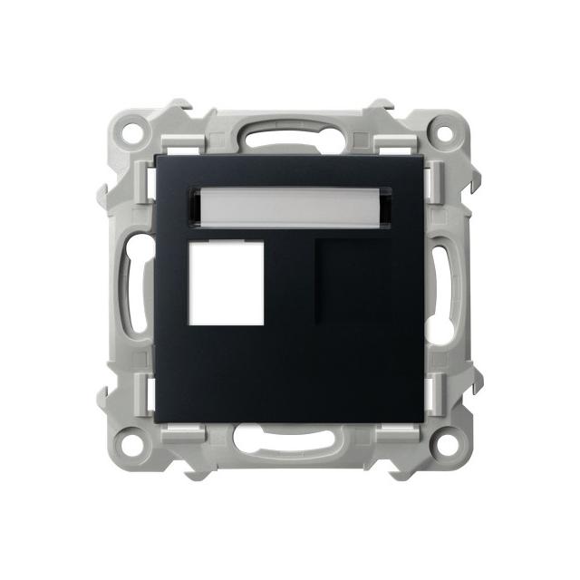 SZAFIR Obudowa gniazda pojedynczego typu Keystone prosta - kolor czarny metalik