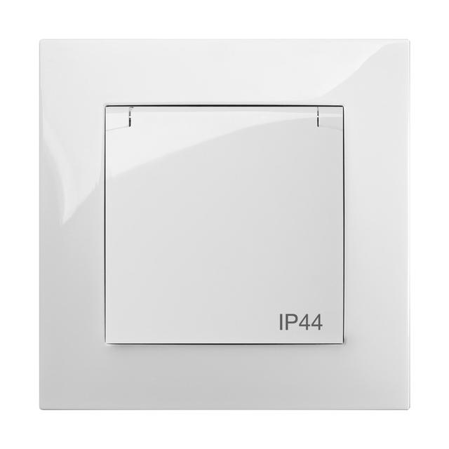 CARLA gniazdo 2P+Z IP44 z przesłonami torów prądowych białe