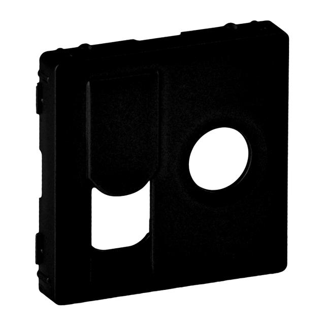 VALENA LIFE - PLAKIETKA GNIAZDA MĘSKIEGO TV + RJ45 KAT.6 UTP CZARNA