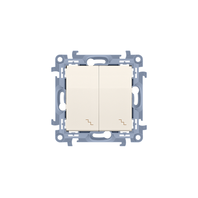 Simon 10 Łącznik schodowy podwójny z podświetleniem LED 10A z. śrub. krem