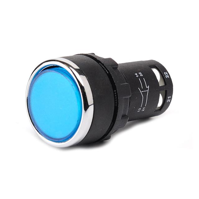 Przycisk monoblok, kryty, niebieski, 2NO
