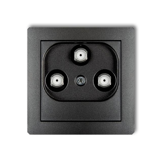 DECO Gniazdo antenowe multimedialne 3F DATA (UPC) grafitowy 11DGMU KARLIK