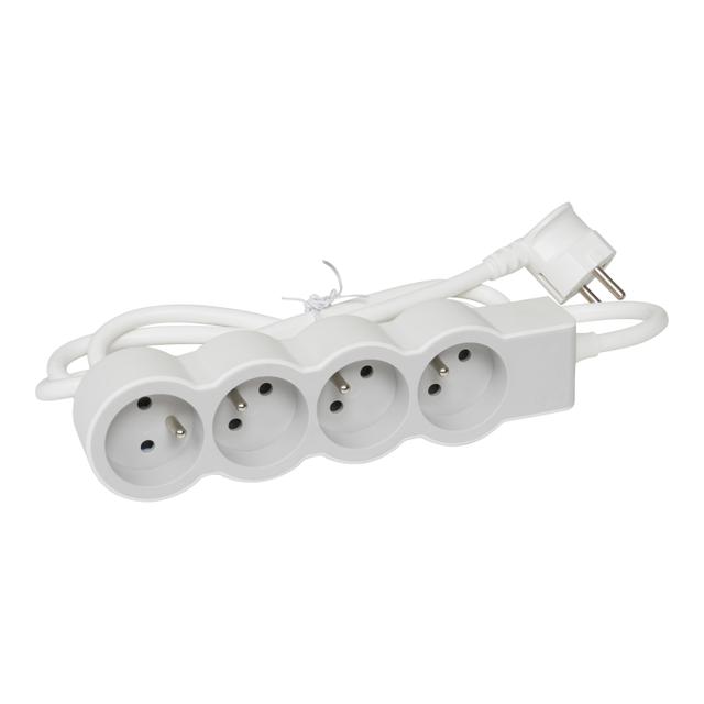 Przedłużacz Standard 4-Gniazdowy Z/U Z Przewodem 1,5Mb 3x1.0Mm2 Biały/Jasnoszary Helmo 049475 LEGRAND