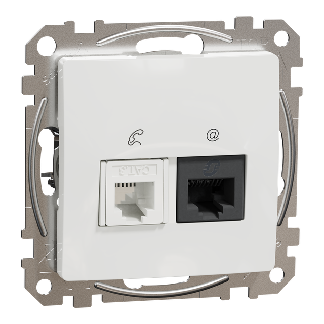 Sedna Design & Elements Gniazdo komputerowe-telefoniczne kat. 5e UTP białe SDD111458 SCHNEIDER