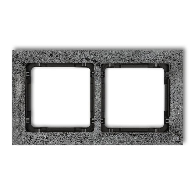"DECO Ramka podwójna - beton (ramka: antracytowa