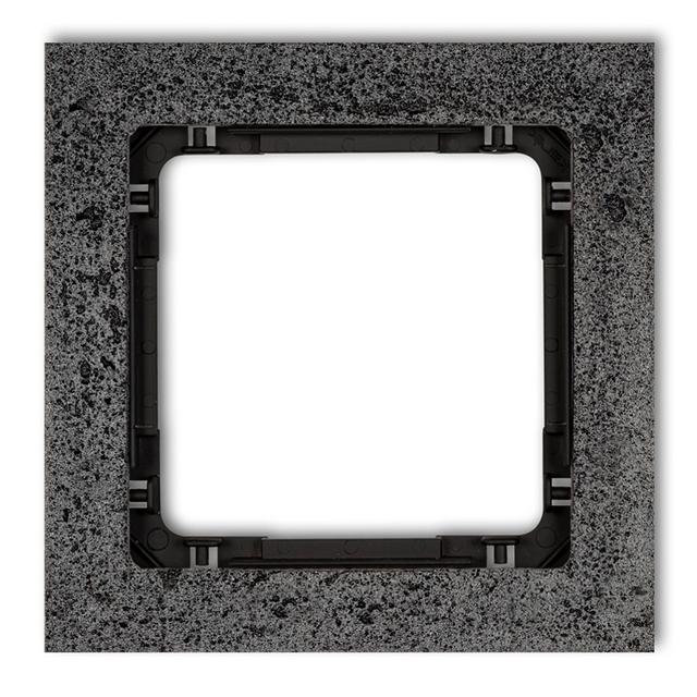 DECO Ramka uniwersalna pojedyncza - beton (ramka: antracytowa; spód: czarny)