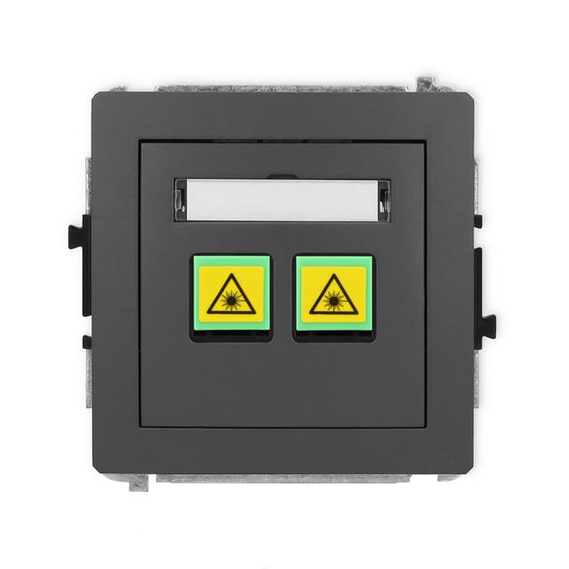 DECO Mechanizm gniazda światłowodowego/optycznego podwójnego grafitowy mat