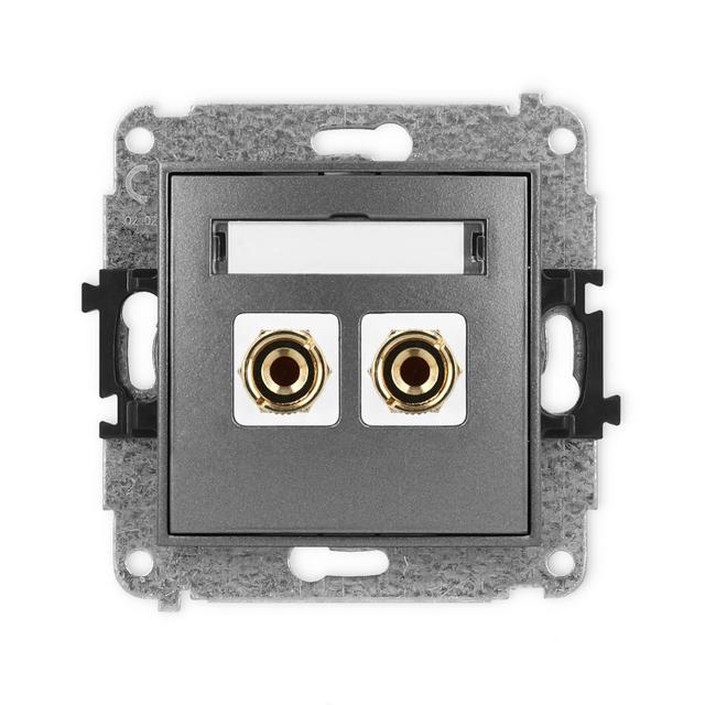 MINI Mechanizm gniazda głośnikowego pojedynczego (typu banan - czerwony i czarny, pozłacany, 4 mm2,
