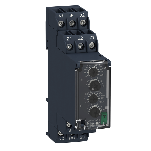 Zelio Time Przekaźnik czasowy pulsujący 24 240V AC/DC zakres 0.05s/ 300h styk 1C/O 8A RE22R1MLMR Schneider