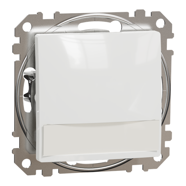 Sedna Design & Elements, przycisk z etykietą i podświetleniem (12V Ac), biały