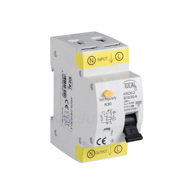 Wyłącznik różnicowo-prądowy z zabezpieczeniem nadmiarowo-prądowym KRO6-2/B16/30-A