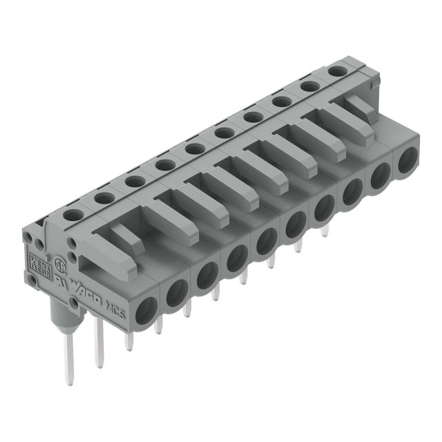 MCS-MIDI Classic gniazdo kątowe 10-bieg. szare raster 5 mm /50szt./ WAGO