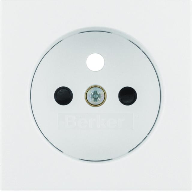 BERKER B.3/B.7 Płytka czołowa z przysłonami styków do gniazda z uziemieniem biały 3965761909 HAGER