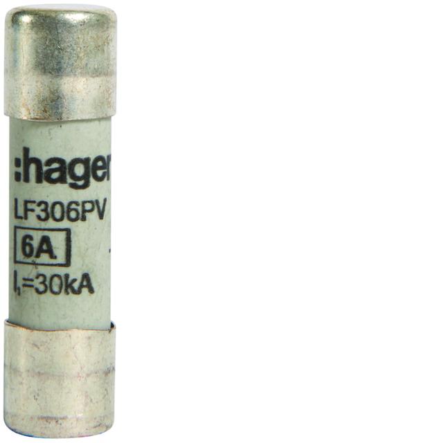 Wkładka bezpiecznikowa cylindryczna CH-10 10x38mm gPV 6A 1000VDC LF306PV HAGER