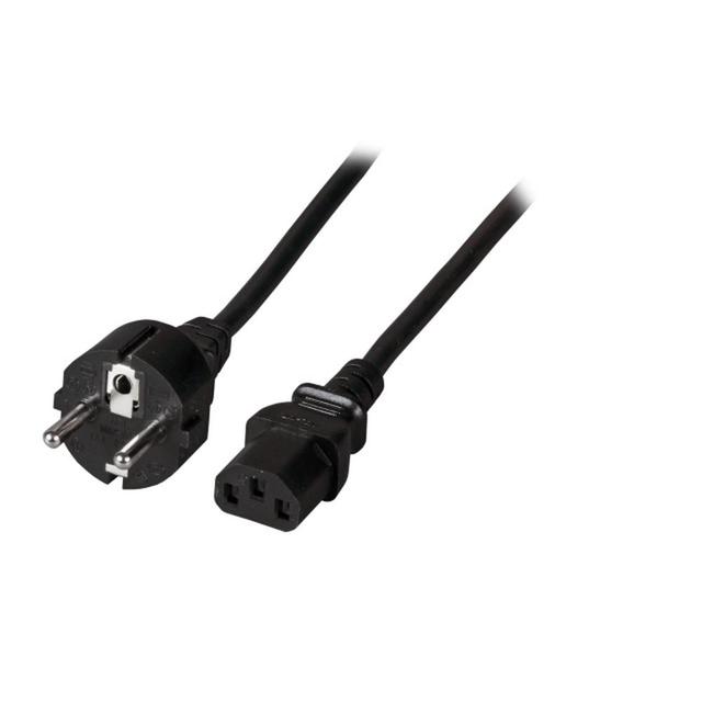 Kabel zasilający Schuko 180° - C13 180° 3m czarny