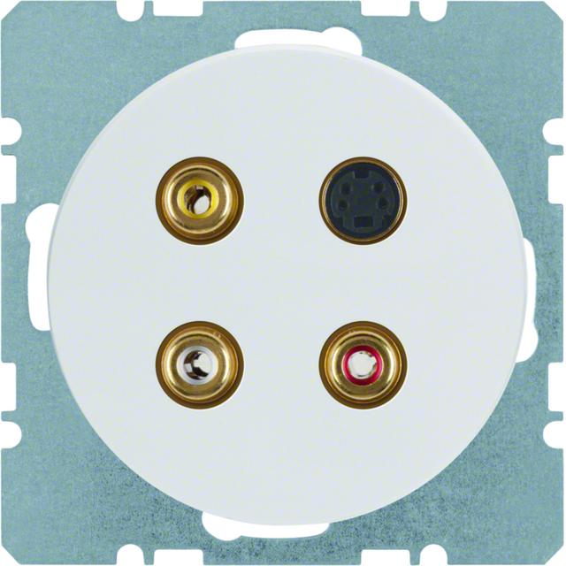 BERKER R.1/R.3 Gniazdo 3 x cinch/S-Video biały 3315322089 HAGER