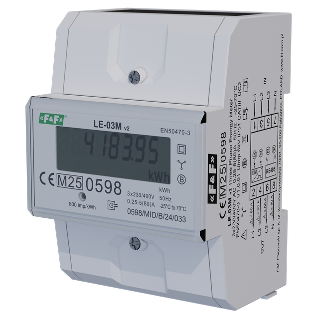 "Licznik energii elektrycznej MODBUS RS-485 -trójfazowy
