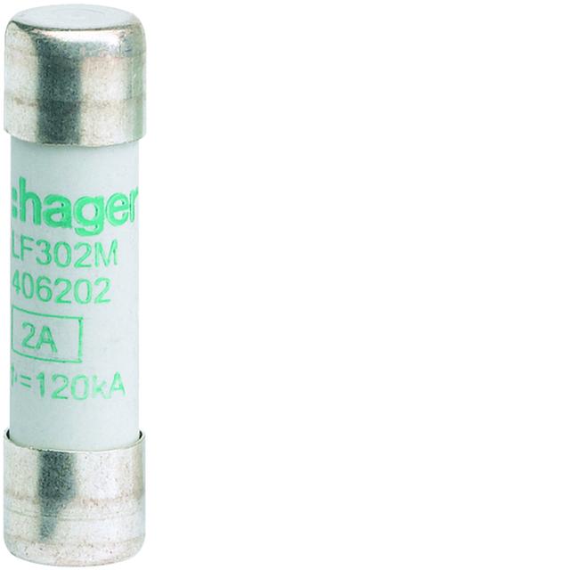 Wkładka bezpiecznikowa cylindryczna CH-10 10x38mm aM 2A 500VAC LF302M HAGER