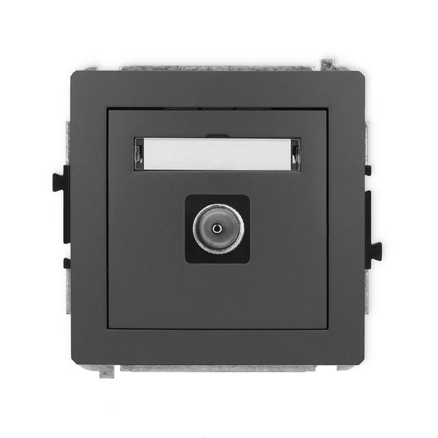 DECO Mechanizm gniazda antenowego pojedynczego TV grafitowy mat