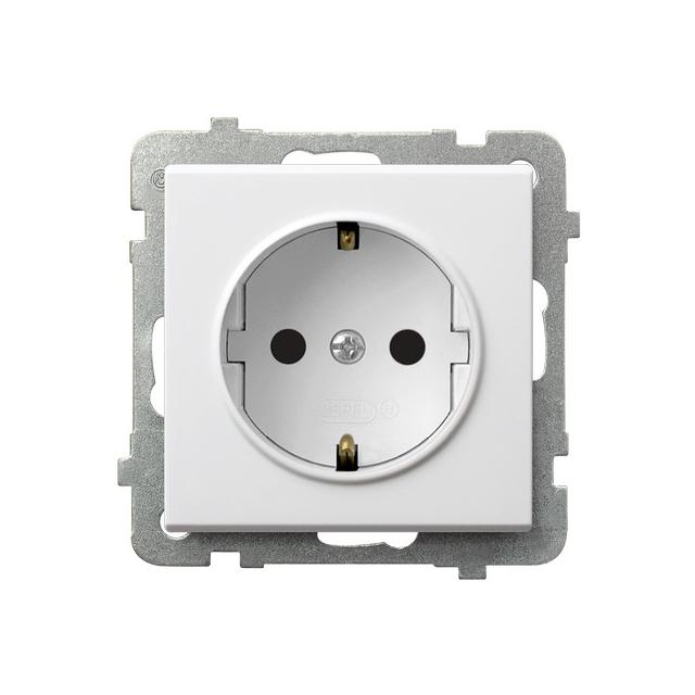 SONATA Gniazdo pojedyncze z uziemieniem schuko - kolor biały mat