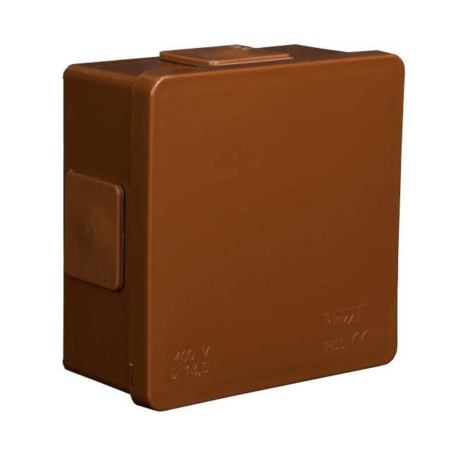 VP-01 Puszka n/t 86x86x40mm IP55 4-wl klik dł.gum. brąZ-001-02 61.102 OPATÓWEK