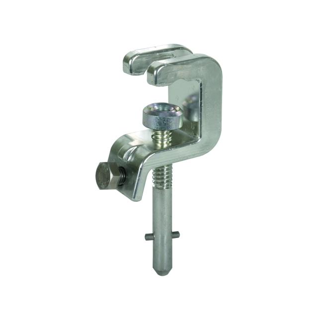 Zacisk uniwersalny, długi trzpień z poprz. kołkiem, fi 25 mm, do 30 mm pł.