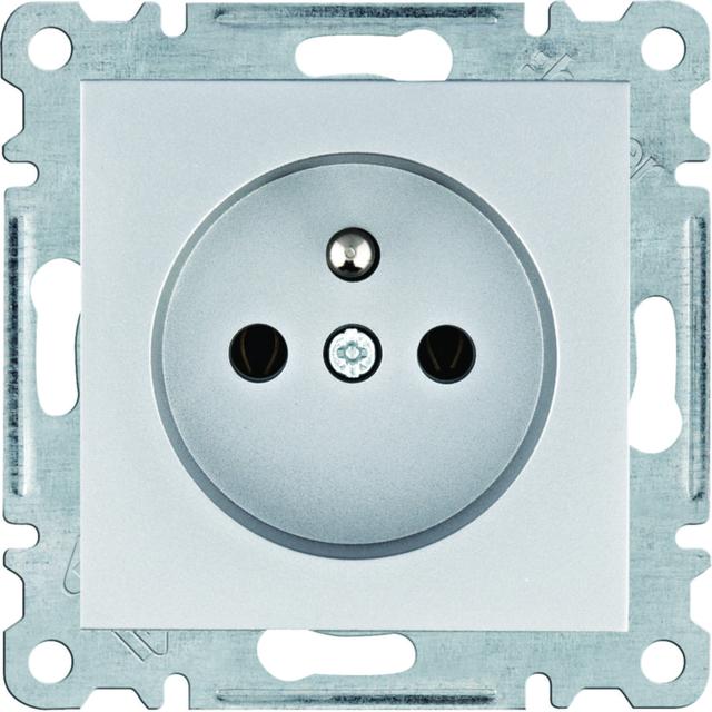 lumina Gniazdo zasilające z uziemieniem 16A 250VAC srebrny WL1022 HAGER