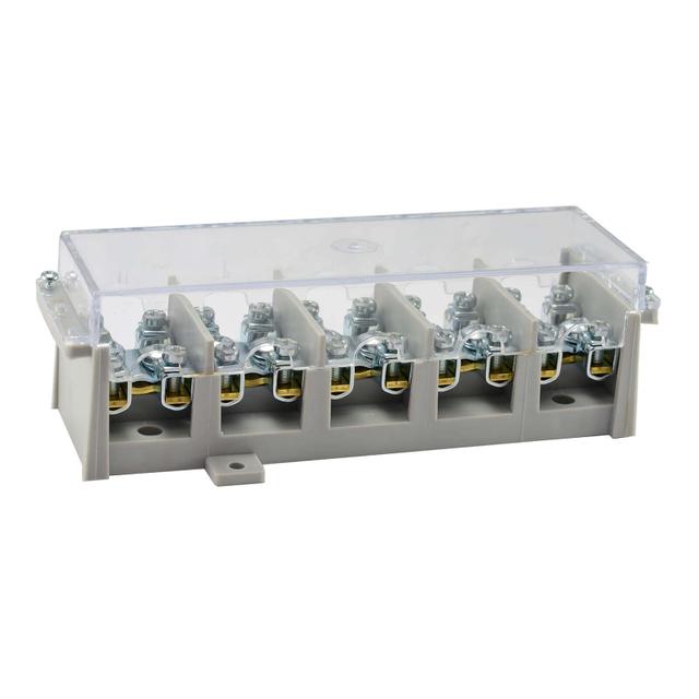 LZ5*35/16wyk.11P , Odgałęźnik instalacyjny 5-segmentowy (zacisk: 5x35mm2 - 5x4x16mm2) z pokrywą, sz SIMET