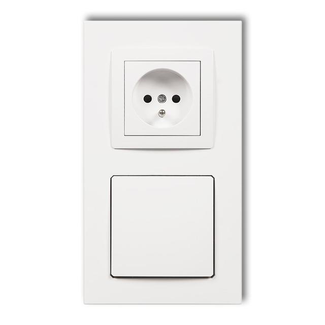 DECO Gniazdo ssące odkurzacza centralnego z gniazdem pojedynczym z uziemieniem DECOvac biały