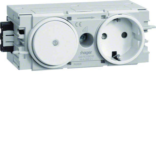 tehalit.WA Gniazdo SCHUKO z przełącznikiem WAGO C-profil biały