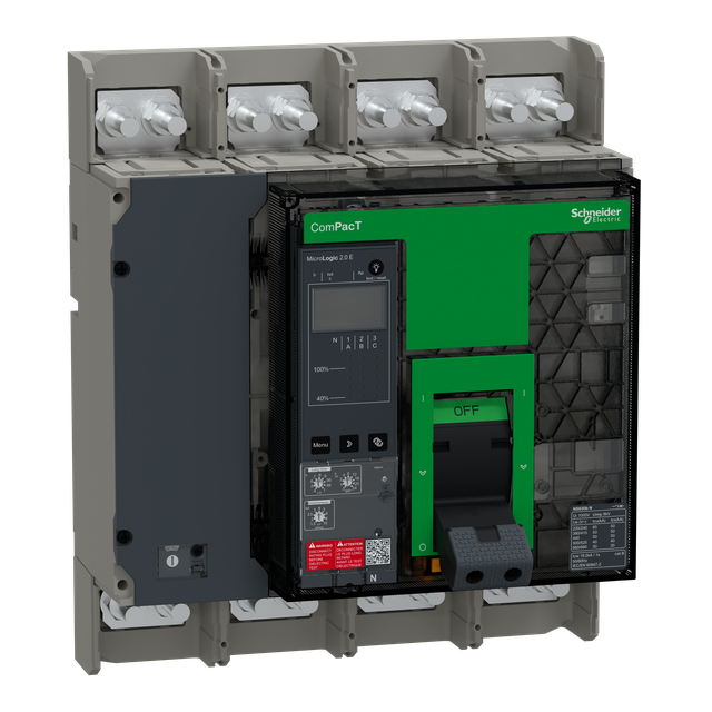 Wyłącznik mocy ComPacT NS630bN 50kA przy 415VAC 4P stacjonarny sterowanie ręczne MicroLogic 2.0E 6 C063N42EFM Schneider