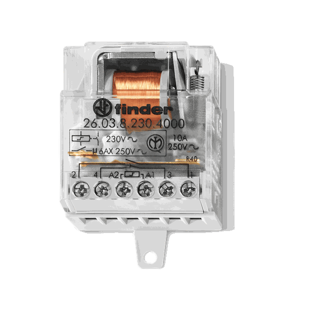 Przekaźnik impulsowy instalacyjny serii 26: 1Z + 1 R 10A 24V AC 26.03.8.024.0000 /10szt./ FINDER