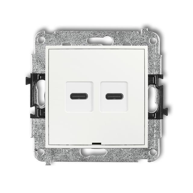 ICON Ładowarka USB podwójna 2xUSB C, 20W max., bez pola opisowego biały mat 25ICUSBBO-7 KARLIK