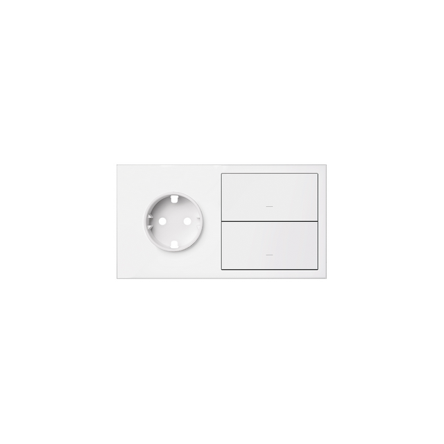 Simon 100 Panel 2-krotny: gniazdo + 2 klawisze biały mat 10020204-230 KONTAKT