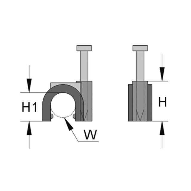 Uchwyt mocujący Iso 20,0 x 18,5 jasno szary