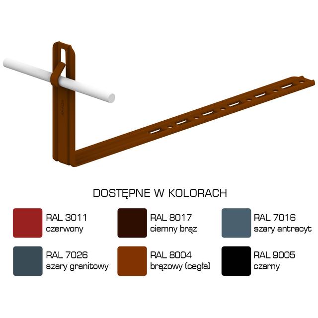 AN-19K/LA/-N Uchwyt dach.regul.pros.Z-zag. L=28cm,H=13,5cm /LA/