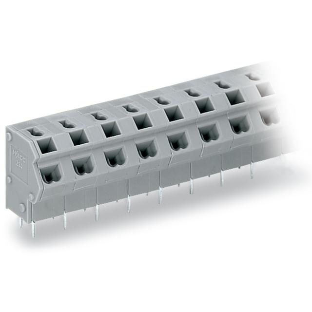 listwa zaciskowa do pł. drukowanych 6-bieg. szara raster 7,5/7,62 mm /25szt./ WAGO