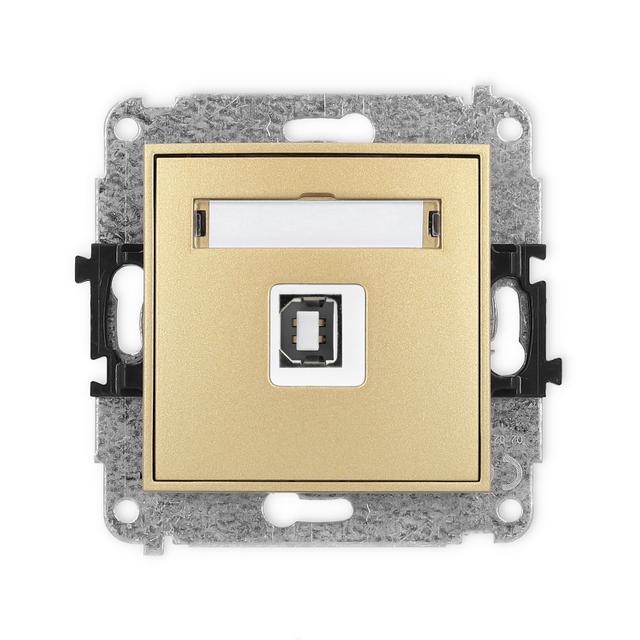 MINI Mechanizm gniazda pojedynczego USB A-B 2.0 złoty