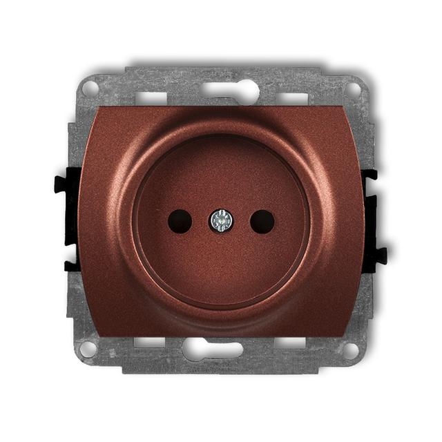 TREND Mechanizm gniazda pojedynczego bez uziemienia 2P (przesłony torów prądowych) brązowy metalik